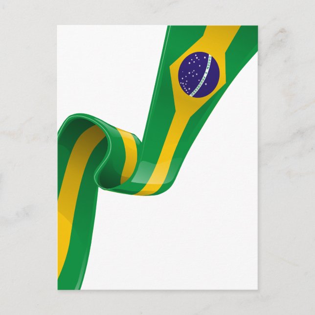 brazil ribbon flag postcard (Front)