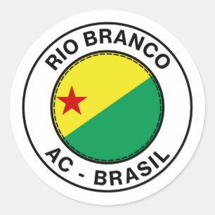 Brazil Rio Branco Acre AC Bandeira Classic Round Sticker