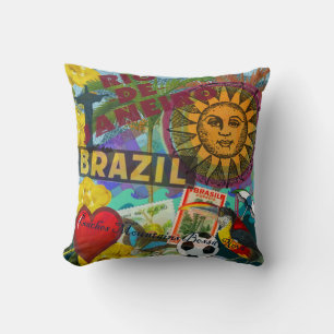 Brazil Rio de Janiero Sun Travel Colourful Art Cushion