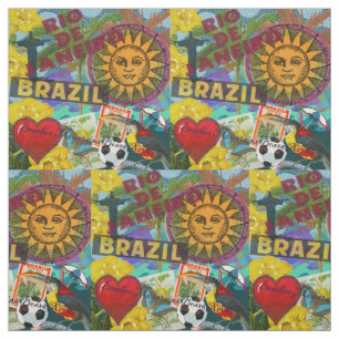 Brazil Rio de Janiero Sun Travel Colourful Art Fabric