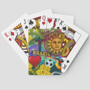 Brazil Rio de Janiero Sun Travel Colourful Art Playing Cards
