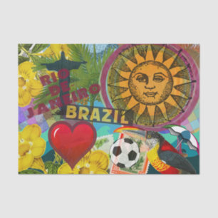 Brazil Rio de Janiero Sun Travel Colourful Art Tissue Paper