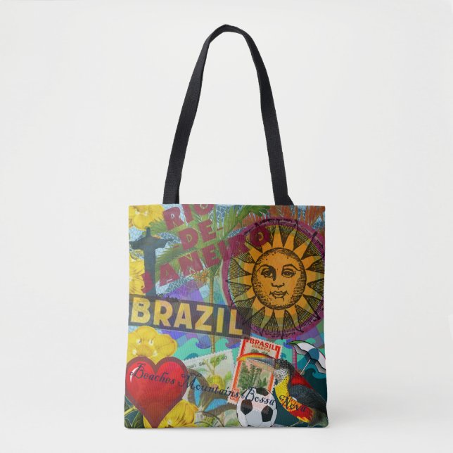 Brazil Rio de Janiero Sun Travel Colourful Art Tote Bag (Front)
