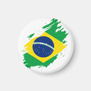 Brazil Ripped Flag National Pride Sports Fans Braz Magnet