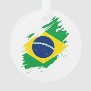 Brazil Ripped Flag National Pride Sports Fans Braz Ornament