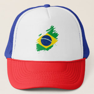 Brazil Ripped Flag National Pride Sports Fans Braz Trucker Hat