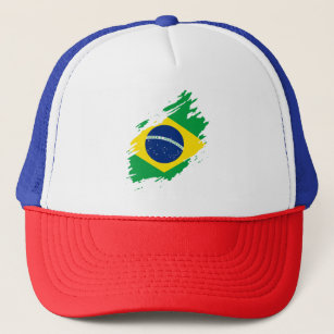 Brazil Ripped Flag National Pride Sports Fans Braz Trucker Hat