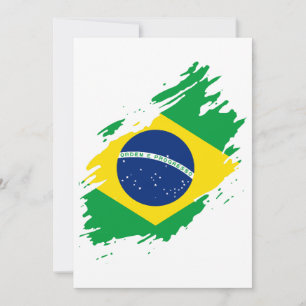Brazil Ripped Flag National Pride Sports Invitation