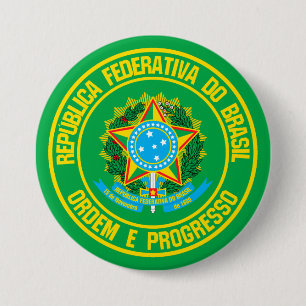 Brazil Round Emblem 7.5 Cm Round Badge