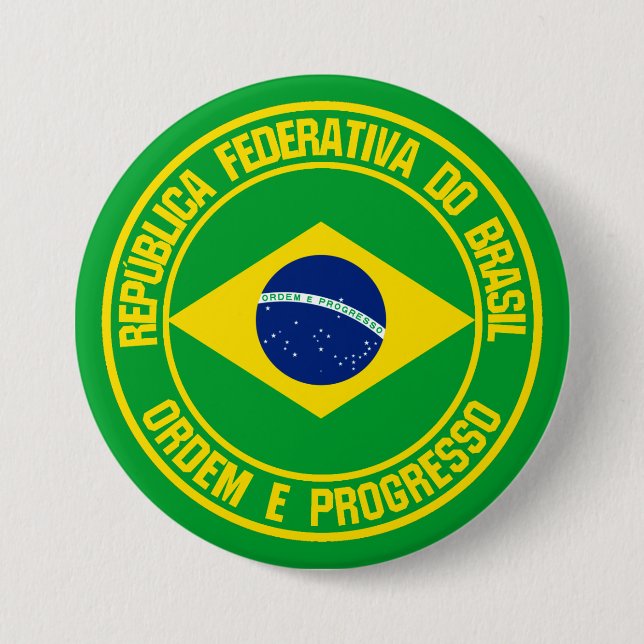 Brazil Round Emblem 7.5 Cm Round Badge (Front)