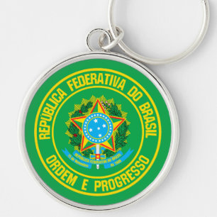 Brazil Round Emblem Key Ring