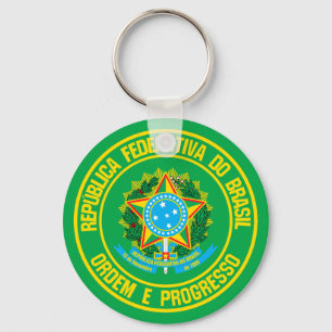 Brazil Round Emblem Key Ring