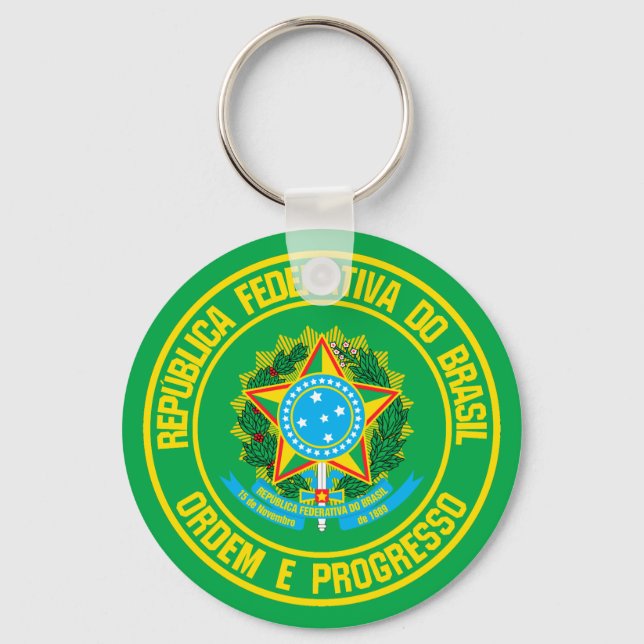 Brazil Round Emblem Key Ring (Front)