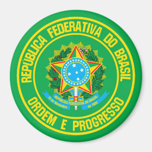 Brazil Round Emblem Magnet