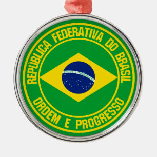 Brazil Round Emblem Metal Ornament