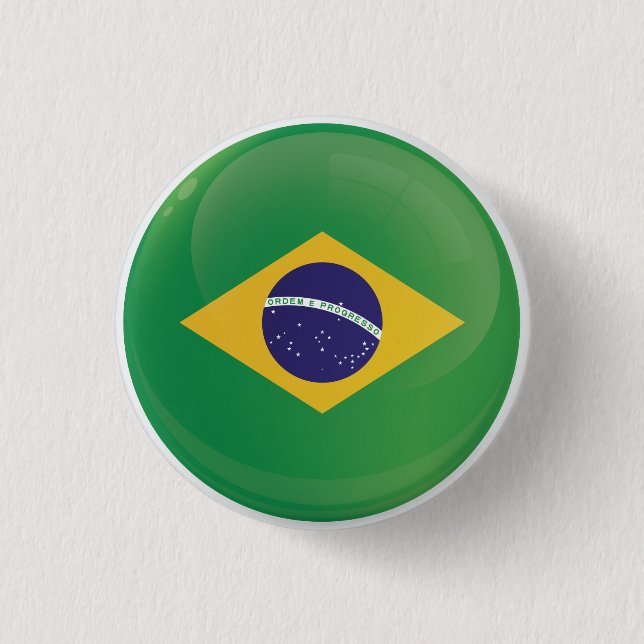 Brazil  Round Icon Flag 3 Cm Round Badge (Front)