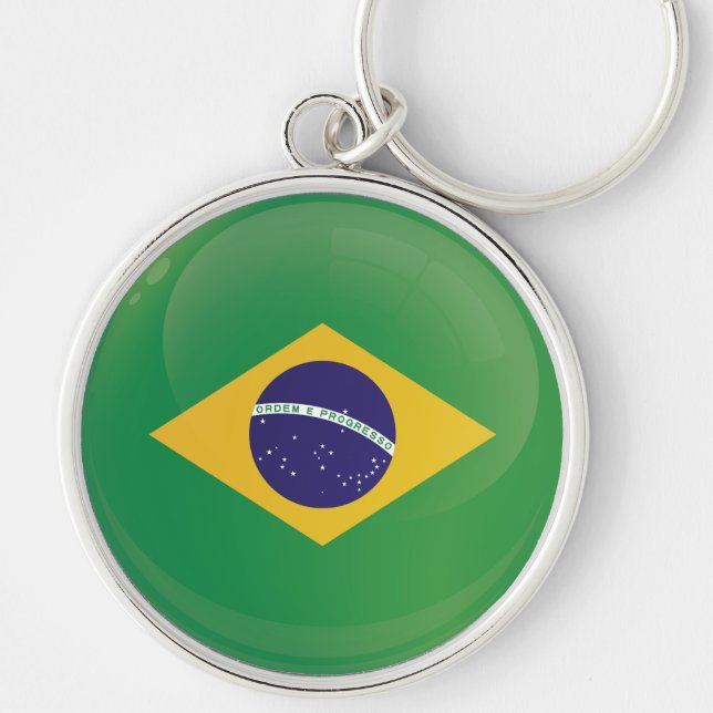 Brazil  Round Icon Flag Key Ring (Front)