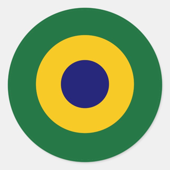 Brazil roundel country flag symbol army military a classic round sticker (Front)