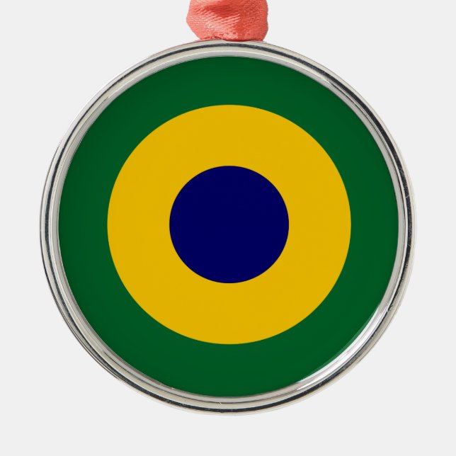 Brazil roundel country flag symbol army military a metal ornament (Front)