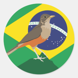 Brazil Rufous-bellied thrush Brazilian National Classic Round Sticker