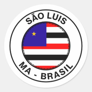 Brazil Sao Luis Maranhao MA Bandeira Stamp Classic Round Sticker