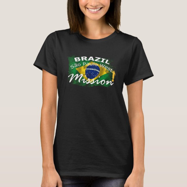 Brazil Sao Paulo West Mormon LDS Mission Missionar T-Shirt (Front)