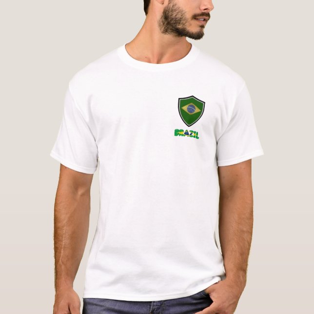 Brazil shield flag T-Shirt (Front)