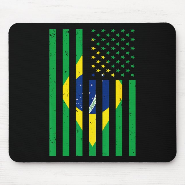Brazil Shirt Brasil Soccer Usa America Flag Jersey Mouse Pad (Front)