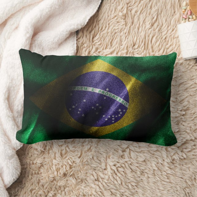 Brazil silk flag lumbar cushion (Blanket)