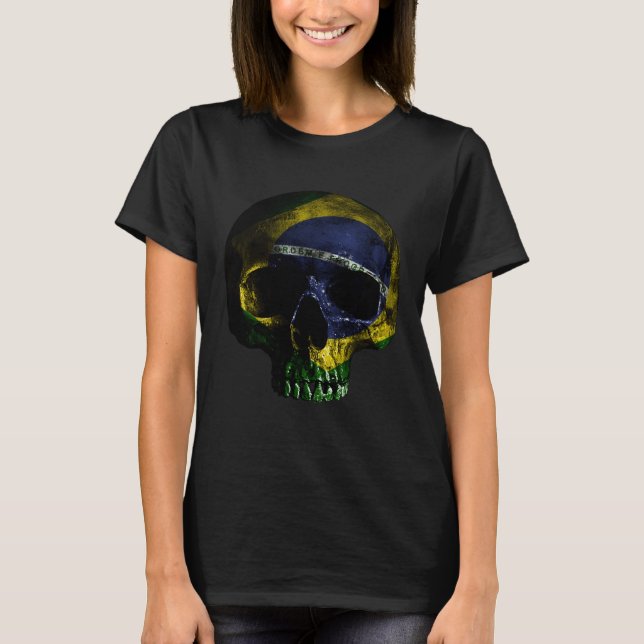 Brazil Skull MMA Brazilian Jiu Jitsu BJJ T-Shirt (Front)