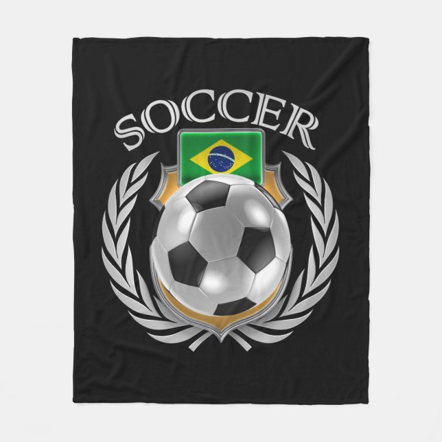 Brazil Soccer 2016 Fan Gear Fleece Blanket (Front)