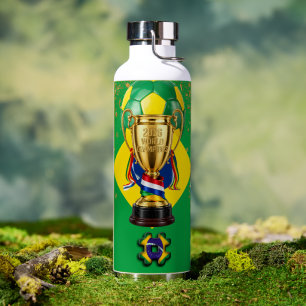 Brazil Soccer: 2026 Global Games Team Spirit Water Bottle