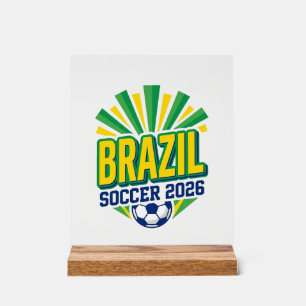 Brazil Soccer 2026 Soccer Bold Country Typography Acrylic Sign