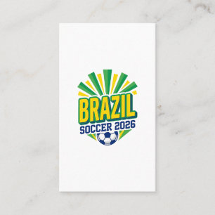 Brazil Soccer 2026 Soccer Bold Country Typography Business Card