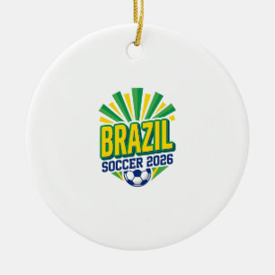 Brazil Soccer 2026 Soccer Bold Country Typography Ceramic Ornament