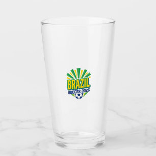 Brazil Soccer 2026 Soccer Bold Country Typography Glass