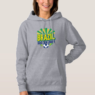 Brazil Soccer 2026 Soccer Bold Country Typography Hoodie