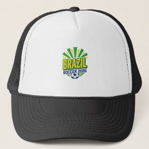 Brazil Soccer 2026 Soccer Bold Country Typography Trucker Hat