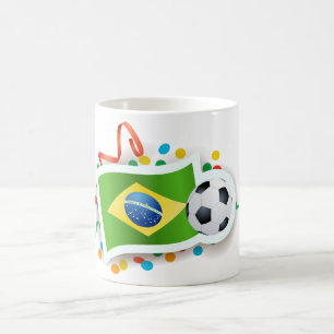 Brazil, soccer and flag coffee mug
