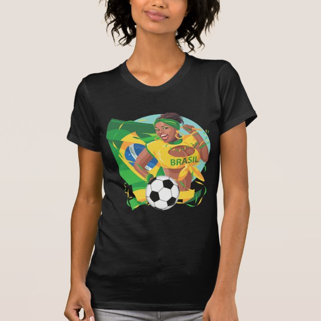 Brazil Soccer Ball Football T-Shirt (Front)