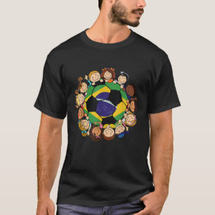 Brazil Soccer Ball Kids Toddler Boys Around Brazil T-Shirt