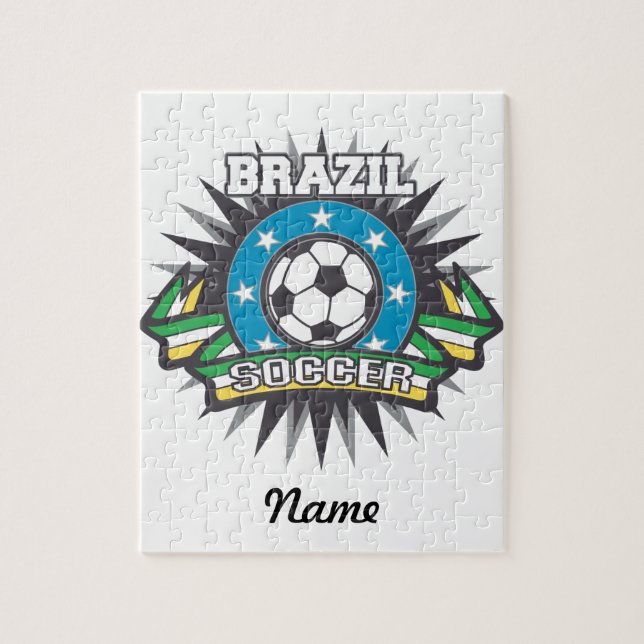 Brazil Soccer Burst Jigsaw Puzzle (Vertical)