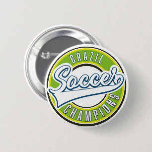 Brazil Soccer Champions 6 Cm Round Badge