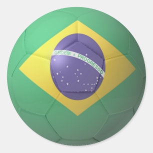 Brazil Soccer Classic Round Sticker