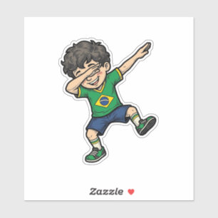 Brazil Soccer Dab Boy Vintage Vector Shirt_1