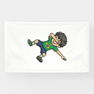Brazil Soccer Dab Boy Vintage Vector Shirt_1 Banner