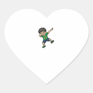 Brazil Soccer Dab Boy Vintage Vector Shirt_1 Heart Sticker
