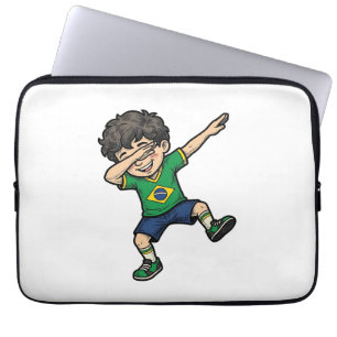 Brazil Soccer Dab Boy Vintage Vector Shirt_1 Laptop Sleeve