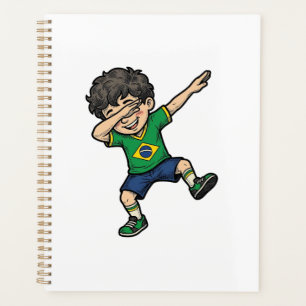 Brazil Soccer Dab Boy Vintage Vector Shirt_1 Planner
