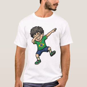 Brazil Soccer Dab Boy Vintage Vector Shirt_1 T-Shirt